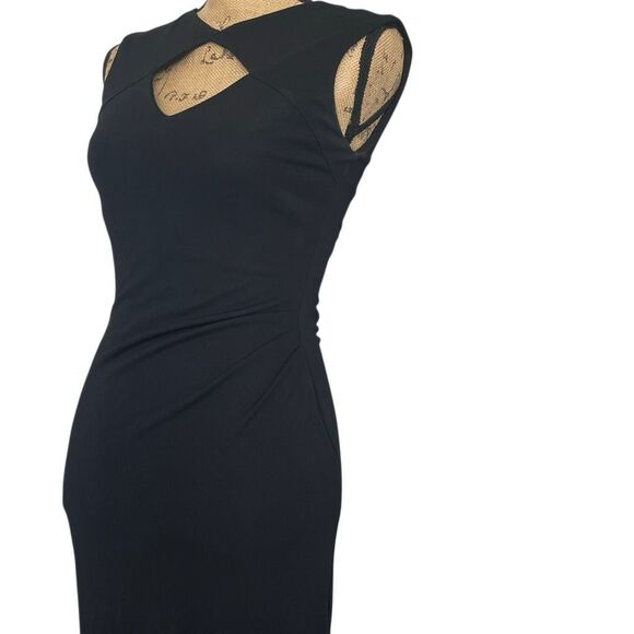 EUC! Nicole Miller Collection Black Sleeveless Midi Chest Cut Out Dress - Size 4 - Picture 5 of 7
